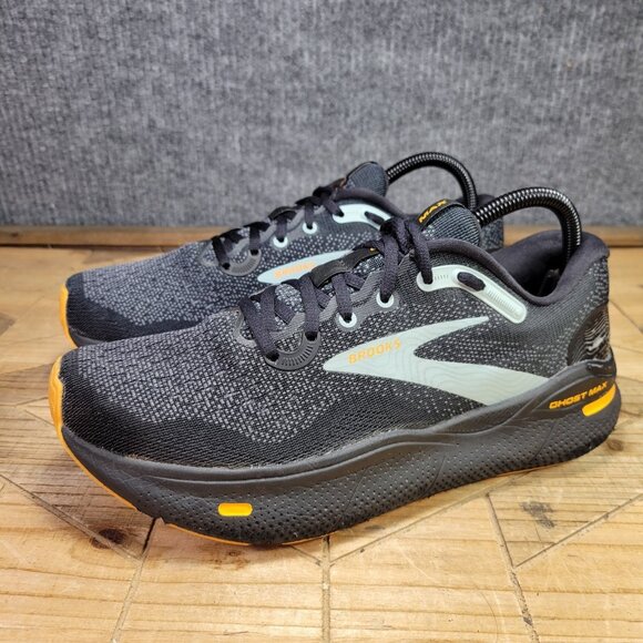 Brooks Ghost Max Shoes Mens 7.5 Black Orange Cloud Blue Daily Road Race Running - Picture 2 of 11